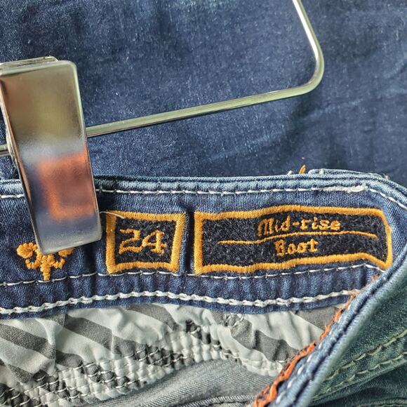 Rock Revival Womens Tali Mid Rise Boot Cut Jeans Size 24 - Picture 4 of 12